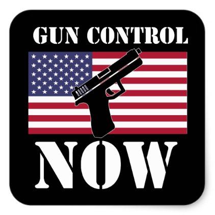 GUN CONTROL NOW USA FLAG STICKER