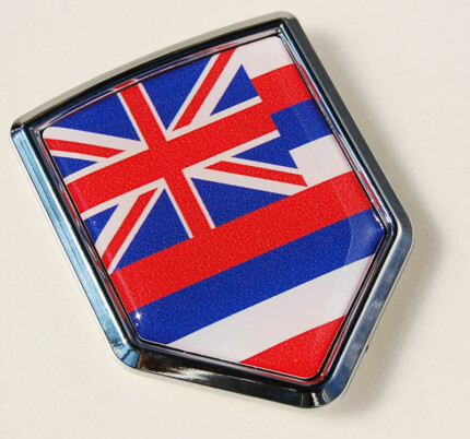 Hawaii Flag Crest Hawaiian Car Chrome Emblem Decal Sticker