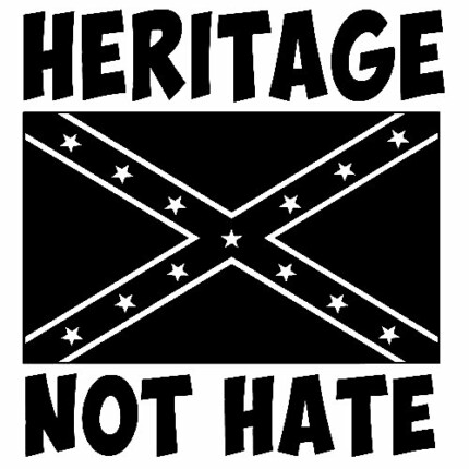 heritage not hate vinyl decal sticker with confederate rebel flag car sticker