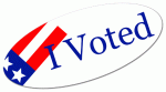 I Voted Oval Sticker