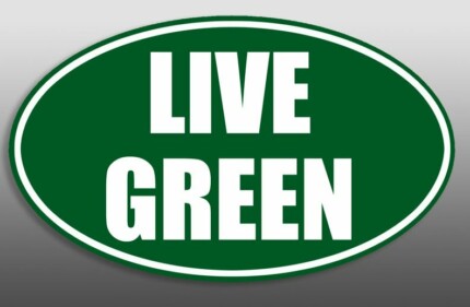 Live Green Oval Sticker