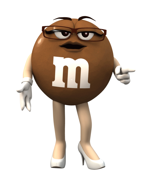 m&m sexy brown lady sticker