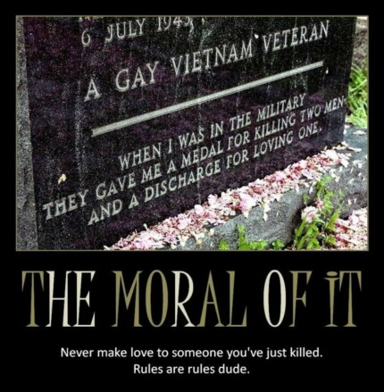 morals gay veteran rules demotivational