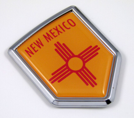 new mexico US state flag domed chrome emblem car badge decal