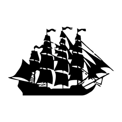 Old Pirate Sailing Boat Sticker