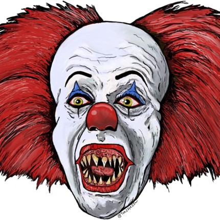 PENNYWISE HEAD SHOT COLOR HORROR STICKER 99