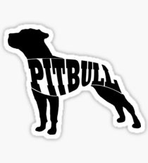 pitbull design B&W sticker