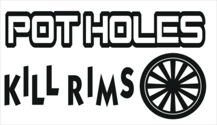 potholes kill rims funny auto decal