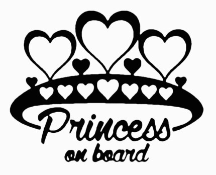 princess on board die cut decal