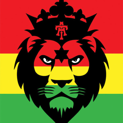 RASTA FLAG LION HEAD STICKER