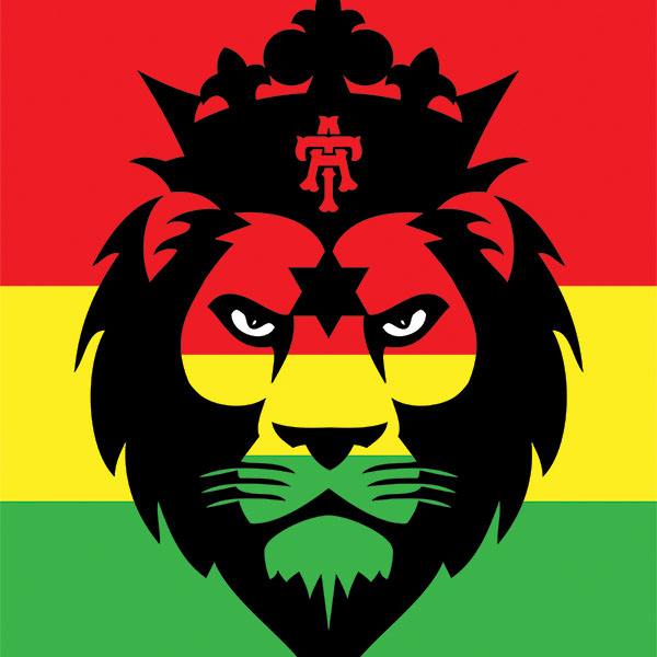 RASTA FLAG LION HEAD STICKER