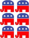 Republican Elephant Stickers - 6 total