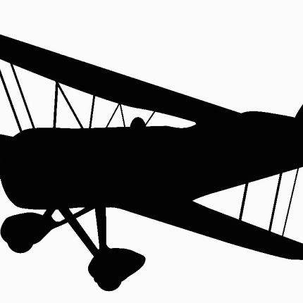 Silhouette Of Old Biplane