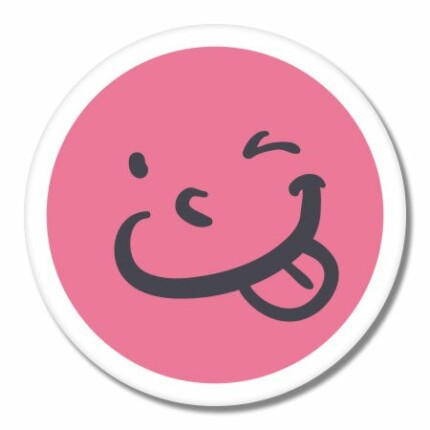 smile wink pink sticker