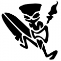 Tiki Surfer with Torch Decal