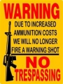 WARNING NO TRESPASSING STICKER