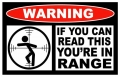 Youre In Range Funny Warning Sticker