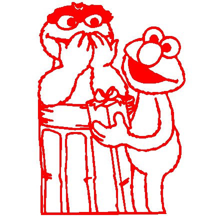 Oscar and Elmo decal