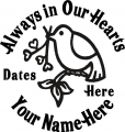 Always in Our Hearts Dove Bird with Flowers Sticker