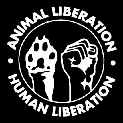 ANIMAL LIBERATION HUMAN LIBERATION ROUND STICKER