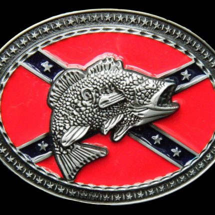 bass fish ass rebel belt buckle design sticker