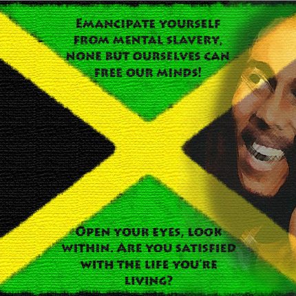 Bob Marley 2 Color Band Sticker