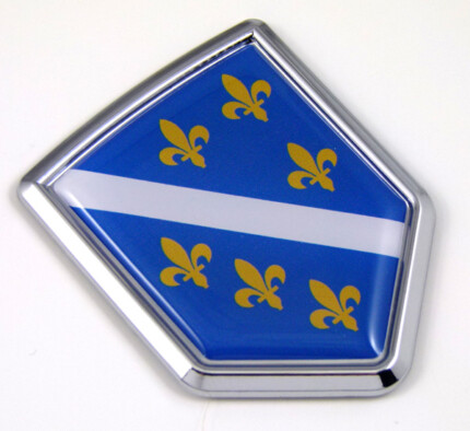 Bosnia Old Style 3D Adhesive Flag Crest Chrome Car Emblem