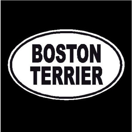 Boston Terrier Oval Dog Decal