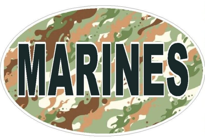 CAMO OVAL MARINES DECAL