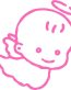 cartoon baby with halo die cut decal