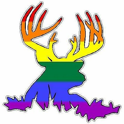 Deer Head Decal 55 - Flag Pride
