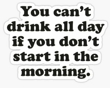 DRINK ALL DAY FUNNY BEER STICKER