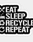 Eat Sleep Recycle Repeat Ecofriendly Environment Sticker