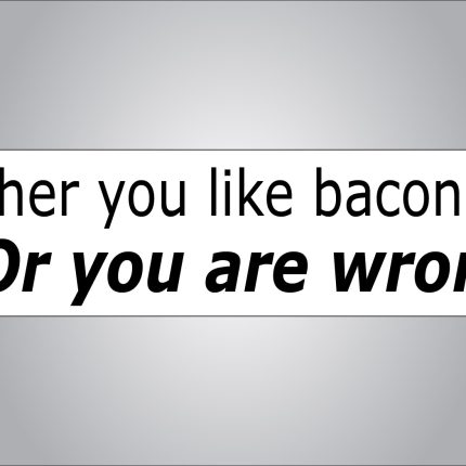 Either you like bacon or youre wrong bumper sticker
