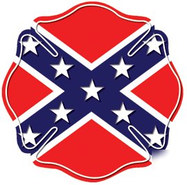 Firefighter confederate flag maltese cross decal