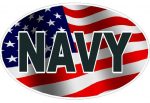 FLAG OVAL NAVY DECAL