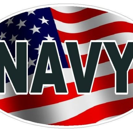 FLAG OVAL NAVY DECAL