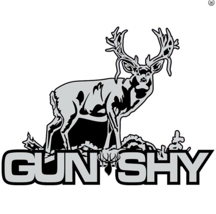 GRAY BLACK WHITE gun shy sticker