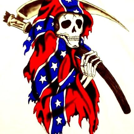 grim reaper rebel flag sticker