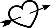 heart with arrow sticker decal
