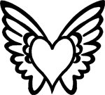 heart with wings sticker decal