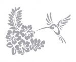 hummingbird and flowers decal