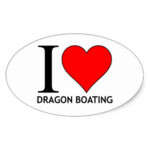 I Love Dragon Boating Range Oval Sticker