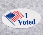 I VOTED OVAL POLITICAL STICKER 2