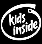 kids inside car sticker