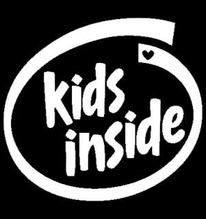 kids inside car sticker