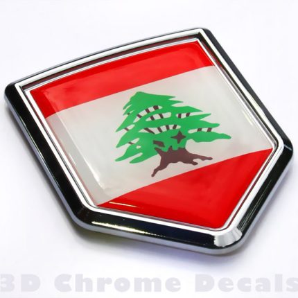 Lebanon Flag Crest Lebanese Emblem Chrome Car Decal Sticker