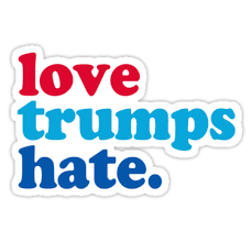 Love Trumps Hate RWB Sticker 2016