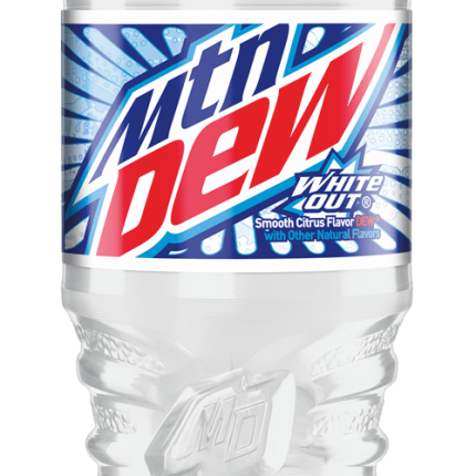 mountain dew WHITE OUT bottle shaped sticker