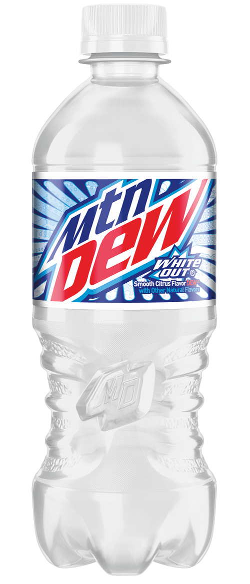 mountain dew WHITE OUT bottle shaped sticker